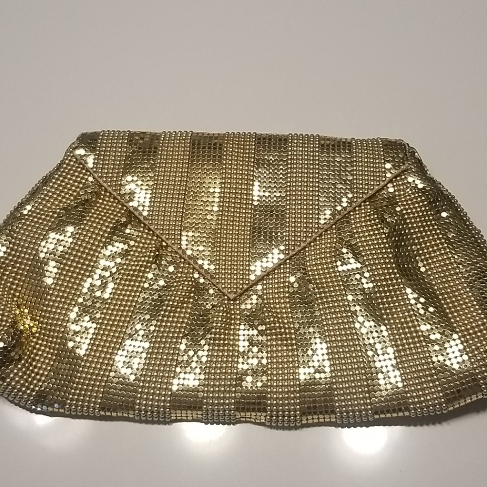 Gold evening purse.
